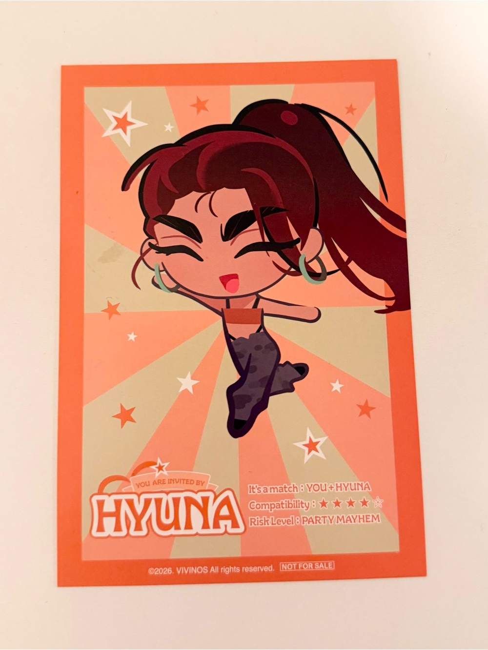 Anime official collectible alien stage hyuna postcard